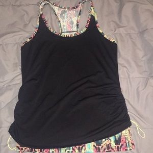 Racerback Athletic Tank - Black/Multicolor